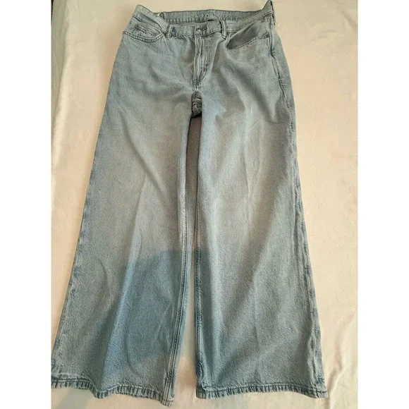 womens jeans size 8 Regular low Rise Wide Leg American Eagle Lightly Worn Clean - Picture 4 of 6